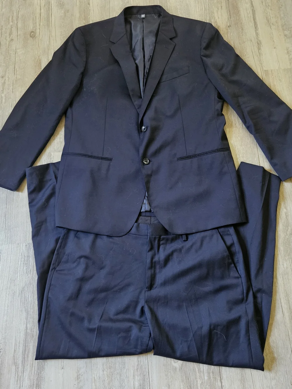 Bonobos Men's Slim Fit Solid Dark Blue Jetsetter Wool Two-Piece Suit 46R